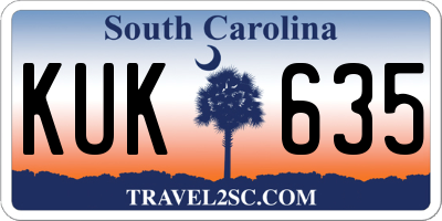 SC license plate KUK635