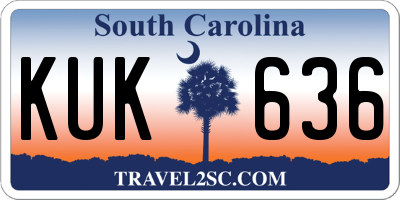 SC license plate KUK636