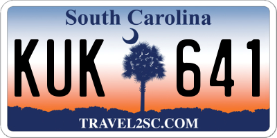 SC license plate KUK641