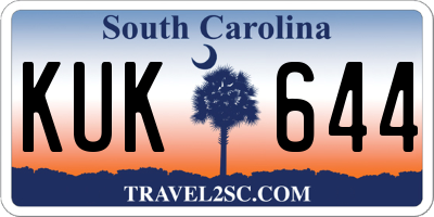 SC license plate KUK644