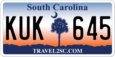 SC license plate KUK645