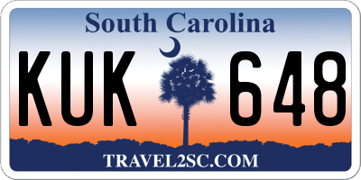 SC license plate KUK648