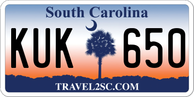 SC license plate KUK650