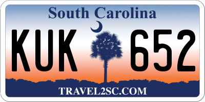 SC license plate KUK652