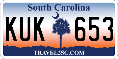 SC license plate KUK653