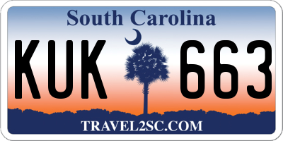 SC license plate KUK663