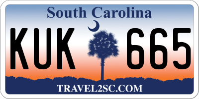 SC license plate KUK665