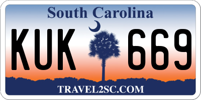 SC license plate KUK669