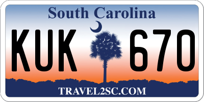 SC license plate KUK670