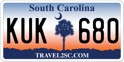 SC license plate KUK680