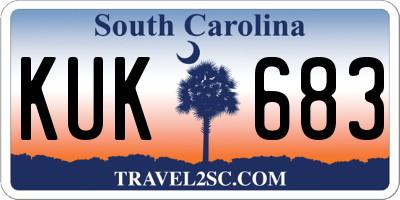 SC license plate KUK683