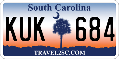 SC license plate KUK684