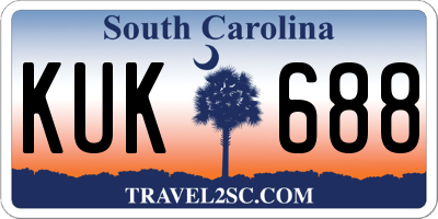 SC license plate KUK688