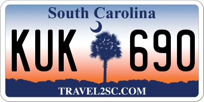 SC license plate KUK690