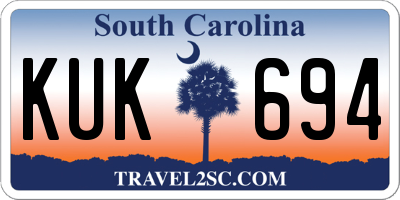 SC license plate KUK694