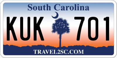 SC license plate KUK701