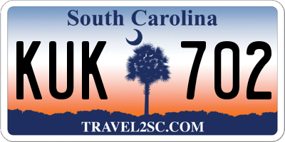 SC license plate KUK702