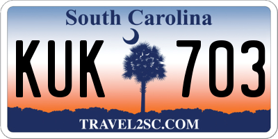 SC license plate KUK703