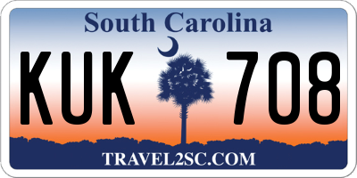SC license plate KUK708