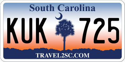 SC license plate KUK725
