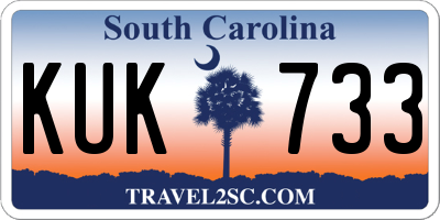 SC license plate KUK733