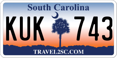 SC license plate KUK743