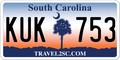 SC license plate KUK753