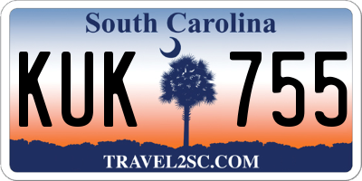 SC license plate KUK755