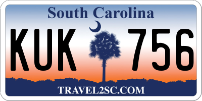 SC license plate KUK756