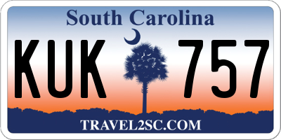 SC license plate KUK757