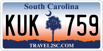 SC license plate KUK759