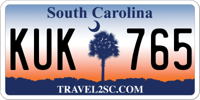 SC license plate KUK765