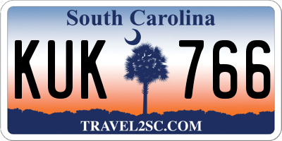 SC license plate KUK766