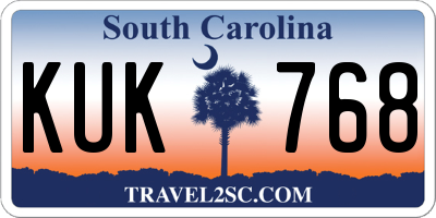 SC license plate KUK768