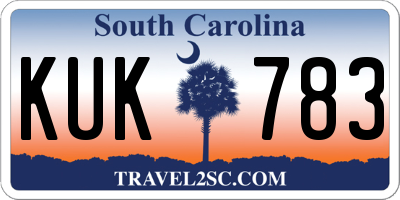 SC license plate KUK783