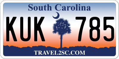SC license plate KUK785