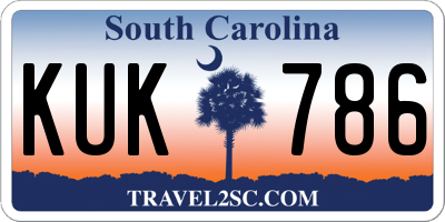 SC license plate KUK786