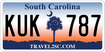 SC license plate KUK787