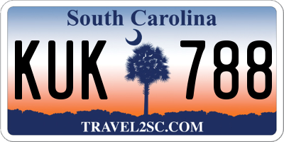 SC license plate KUK788