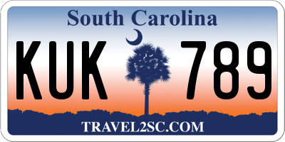 SC license plate KUK789
