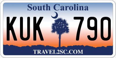 SC license plate KUK790
