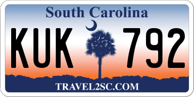 SC license plate KUK792