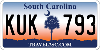 SC license plate KUK793