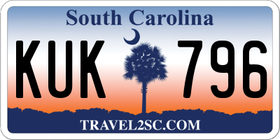 SC license plate KUK796