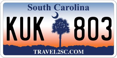 SC license plate KUK803