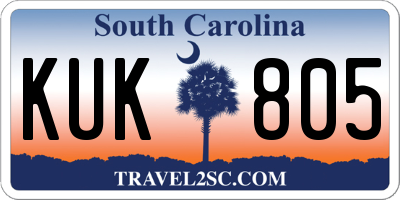 SC license plate KUK805