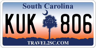 SC license plate KUK806
