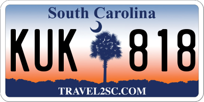SC license plate KUK818