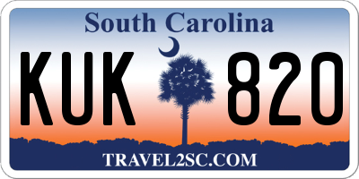 SC license plate KUK820