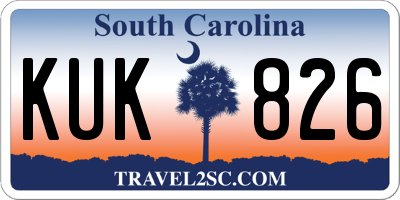 SC license plate KUK826